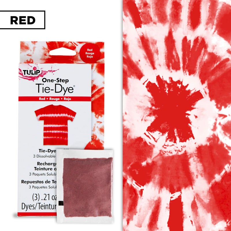 Tulip One-Step Tie-Dye Kit , 3 Fabric Dye Refill Packs, Packs, Red - Image 3